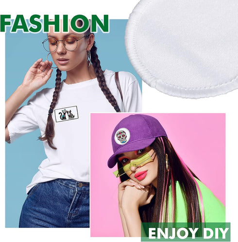 30 Pieces Sublimation Patches Fabric Iron-on Blank Patches 3 Shapes Repair Embroidery Sublimation Blank Hat Embroidery for DIY Crafts, Caps Clothe...