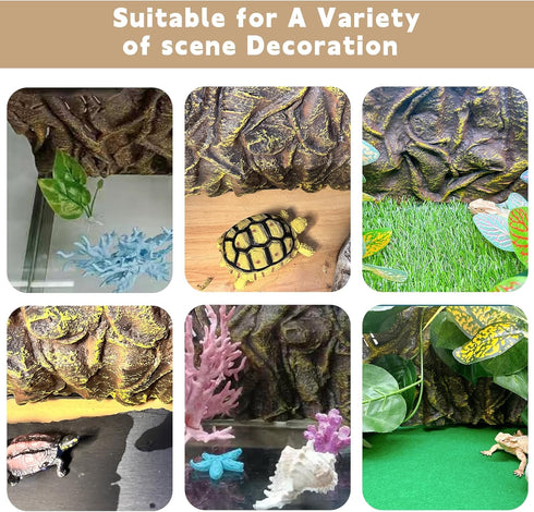 Reptile Rock Tank Background Board Bearded Dragon 3D Aquarium Backgrounds Terrarium Habitat Stereo Backdrop Wall Decor for Gecko Lizard Chameleon ...