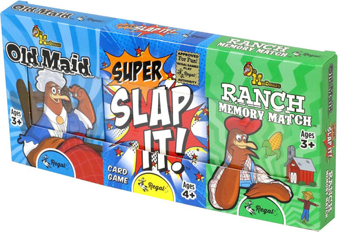 Regal Games Farm Match, Slap It, Old Maid Card Games for Kids Ages 4 5 6 7 8+ | Family Fun Playing Card Set (160 Game Cards, 3 Pack)...