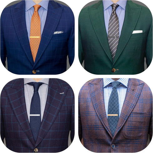 HAWSON 2 inch Tie Clips for Men-Skinny Tie Bar Personalized Letter Tie Clip Set for Wedding Anniversary Business and Best Gift for Him...