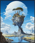 Posterizer 1 pcs-surreal clif house with beautiful landscape-Abstract & Modern Art-Fantasy & Fiction Art-Gift for Art Lovers-Decor for Home & Offi...