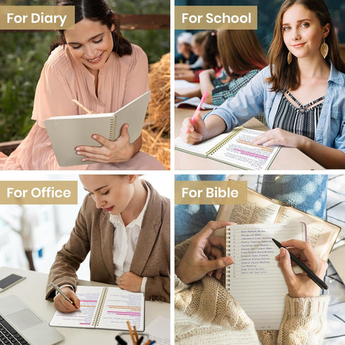 Lined Spiral Journal Notebook for Women, A5 College Ruled Journals for Writing, Hardcover Notebooks for Work, Note taking and Office School Suppli...