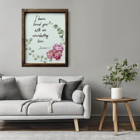 Posterizer 1 pcs-Love Bible Verse -Floral wall art-Religious Posters-Gift for Men Women Entrepreneur Teens-Gifts for Christians - Living Room Bedr...