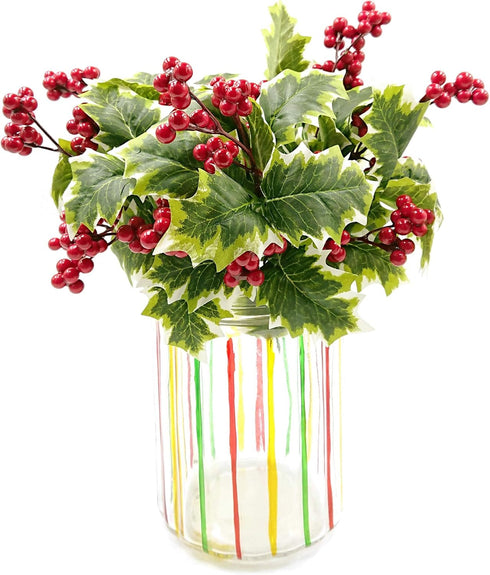 M2cbridge Pack of 6 Christmas Red Berries Artificial Holiday Floral Picks Ornaments...