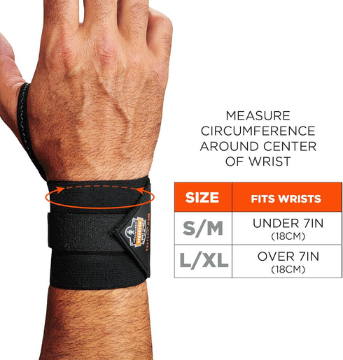 Ergodyne ProFlex 420 Wrist Wrap with Thumb Loop, Black, Large/X-Large...