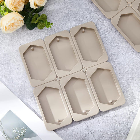 Patelai 2 Pcs Wax Silicone Molds Rectangle Wax Resin Molds Christmas Keychain Wax Mold Epoxy Casting Jewelry Making Molds with Hanging Holes for D...