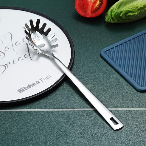 Spaghetti Spoon, Berglander Pasta Server, Stainless Steel Pasta Spoon, Pasta Fork, Noddle Fork, Heat Resistant, Dishwasher Safe, Easy to Clean...