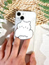 Cartoon Cat Phone Grip Holder, Cute Clear Black White Cat Phone Stand, Expandable Collapsible Transparent Cell Phone Accessory, Phone Charms Table...