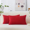 Home Brilliant Red Pillow Covers 12x20 Throw Pillows for Couch Pack of 2 Striped Corduroy Lumbar Rectangle Indoor Pillow Cover Holiday Bench Sofa ...