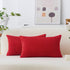 Home Brilliant Red Pillow Covers 12x20 Throw Pillows for Couch Pack of 2 Striped Corduroy Lumbar Rectangle Indoor Pillow Cover Holiday Bench Sofa ...