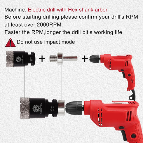 Core Drill Bit Adapter - 2pcs 5/8''-11 Thread to 3/8'' (10mm) Hex Shank Diamond Hole Saw Adapter for Electric Hand Drill...