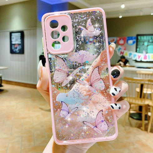 Galaxy A51 4G Case Protective Cover Clear Phone Case for Women Girls Sparkle Glitter Slim Fit Shockproof Soft Silicone Rubber TPU Bumper Case for ...