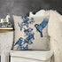 Chinoiserie Pillow Cover Blue Cherry Blossom and Birds Cotton Linen Decorative Throw Pillow Case Cushion Cover for Bedroom Sofa Living Room Couch ...