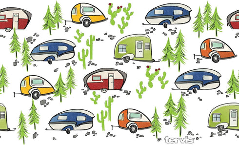 Tervis Retro Camping Triple Walled Insulated Tumbler Travel Cup Keeps Drinks Cold & Hot, 20oz Legacy, Stainless Steel...