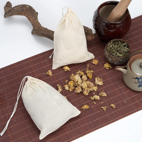LOOKSGO 25 Pcs 5x7 Inch Muslin Bag Sachet Bag for Party Wedding Home Supplies Cotton Drawstring Bags for Jewelry...