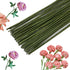 18 Gauge Green Flexible Paddle,50 Pcs Dark Green Floral Stem Wire Flower Stems Floral Paper Wrapped Wire for Crafts Flower Arrangements Flower Mak...