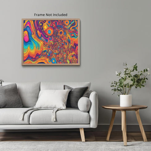 Posterizer 1 pcs- psychedelic funky hippie colorful art-Abstract & Modern Art-Fantasy & Fiction Art- Living Room Bedroom Decor- unframed wall art...