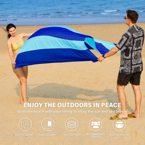 Beach Blanket Oversized Extra Large 78" X 81",Waterproof Sandproof Beach Blanket 1-7 Adults Lightweight Durable for Travel Camping Hiking Picnic...