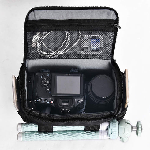 FOSOTO Waterproof (with Rain Cover) Shoulder Camera Case Bag Compatible for Nikon D5600 D750 D3300 Canon Rebel SL2 T7i EOS 80D 60D Sony A77II a68 ...