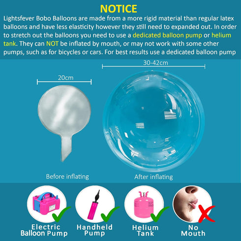 Lightsfever warm white led balloons with batteries, wedding proposal decorations clear transparent for helium or air, birthday party, halloween de...