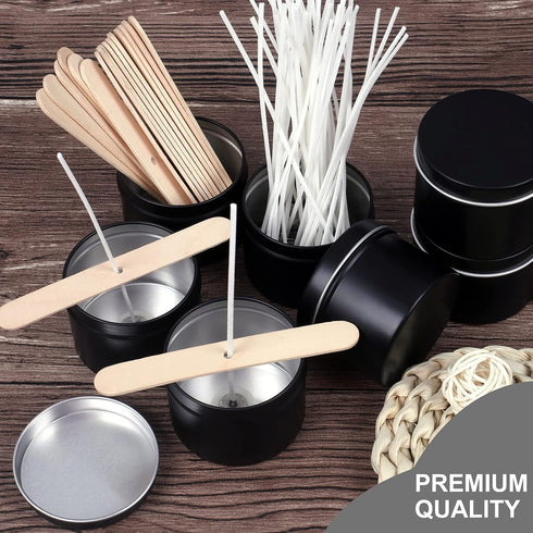 DINGPAI Candle Tin 18 Pcs, 4oz Candle Containers for DIY Candle Making, Black Color, Arts & Crafts, Storage and Holiday Gifts...