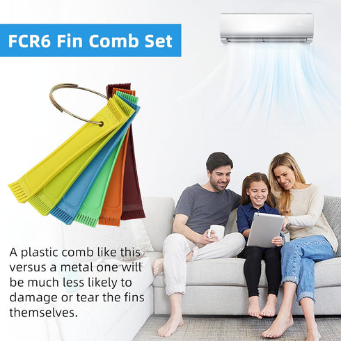AMI PARTS FCR6 Fin Comb Set for Air Conditioner FCR6 Coil Fin Comb Ring Straighten Evaporator Condensor Multi...