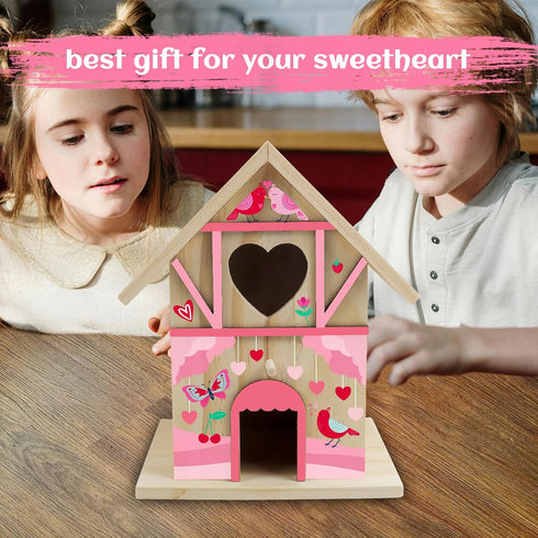 DIY Wooden Birdhouse Painting Kit for Kids, Bird House to Paint Set,Wood Arts and Crafts for Children,Ages 3-12 Build Your Own Bird Houses Set,Inc...