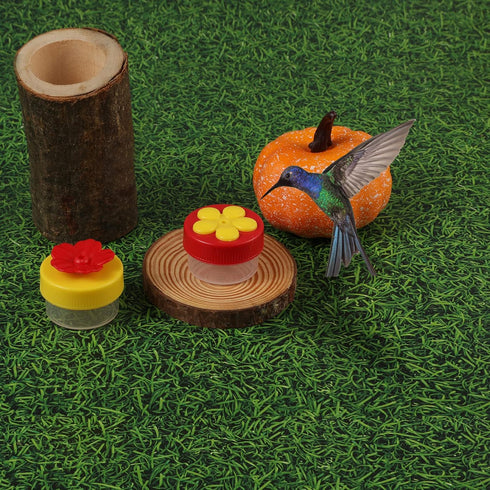 SAVITA Hand Feeding Hummingbirds, 4pcs Hummingbird Hand Feeder Mini Flower Hummingbird Feeder with 4pcs Cleaning Brushes for Outdoor...