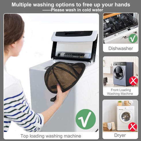 Hat Cleaner, 1Pack Baseball Caps Hat Washer for Washing Machine, Ball Cap Washing Hat Cage Protector Holder Fit for Adult and Kid's Caps, Foldable...