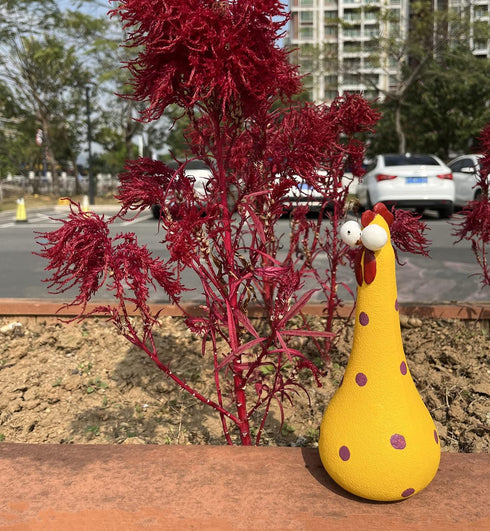 Long Neck Chicken Statue, Resin Rooster Sculpture, Creative Crafted Art Figurines, Funny Outdoor Decor, Cute Cock Decoration for Lawn, Yard, Offic...