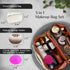 Travel Make Up Bag with Compartments, Flat Toiletry Bag, Makeup Toiletry Travel Bag, Open Flat Waterproof Makeup Bag with Handle, Portable Makeup ...