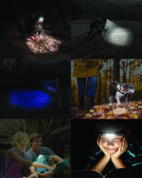 Hat Light Rechargeable LED Headlamp: Head Lamps Strap Clip On Flashlight Headlamps for Hardhat & Hats for Camping, Running, Working Hard Hats, Cyc...