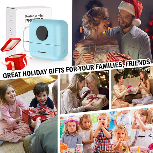 Mini Sticker Printer Inkless Thermal Sticker Maker Machine, Bluetooth Mini Pocket Printer with 5 Thermal Paper for Photo Journal Notes Study Home ...