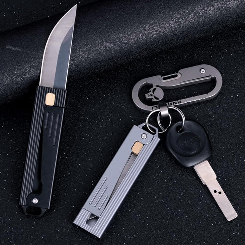 Small Pocket Knife, Cool key chain Knife With Aluminium Alloy Handle, Great Gift Folding edc Knife For Men women every day carry Outdoor Camping (...