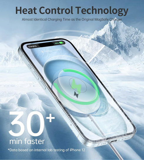 Magnetic Wireless Charger for Apple Series, Mag-Safe Charger Stand 15W Fast Wireless Charging Stand/Pad+5ft USB-C Cable for iPhone 15 14 13 12 Pro...