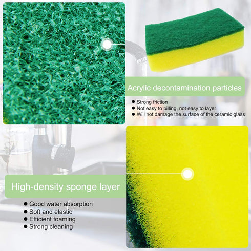 24 Pack Kitchen Sponge Individually Wrapped, Dishwashing Sponge Scouring Pad Non Scratch, Scrub Sponge for Kitchen, Bathroom, Car, Bike Wash....