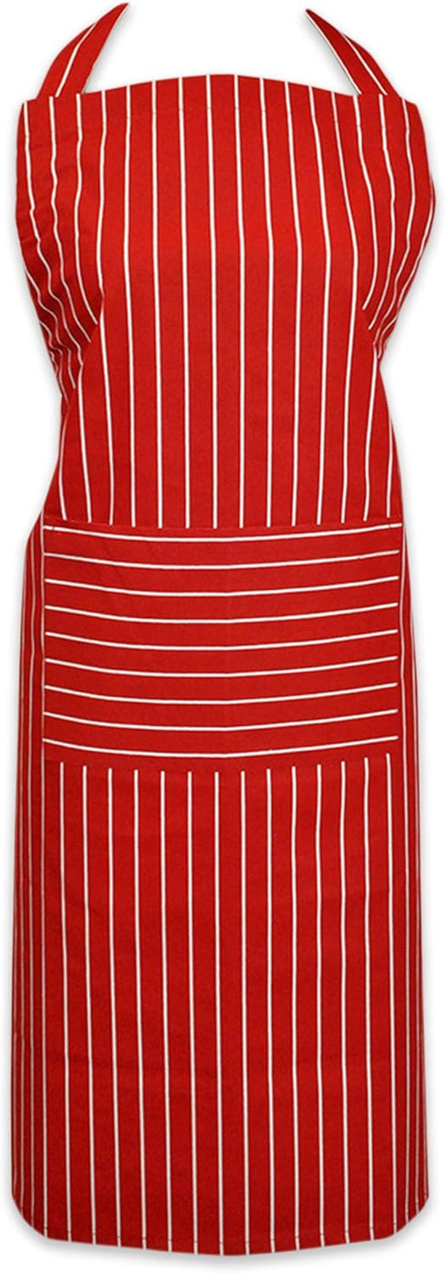 DII Professional and Commercial Grade, Chef Stripe Kitchen, Apron, Tango Red...