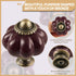 Deep Purple Ceramic Knobs 12 Pack - Pumpkin Cabinet Knobs Retro Dresser Knobs - Vintage Drawer Pulls with Screws for Closet Drawer Cupboard Cabine...