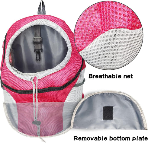 Fhiny Dog Carrier Backpack, Comfortable Doggy Front Backpack Pet Puppy Carrier Travel Pack with Breathable Head Out Design and Padded Shoulder for...