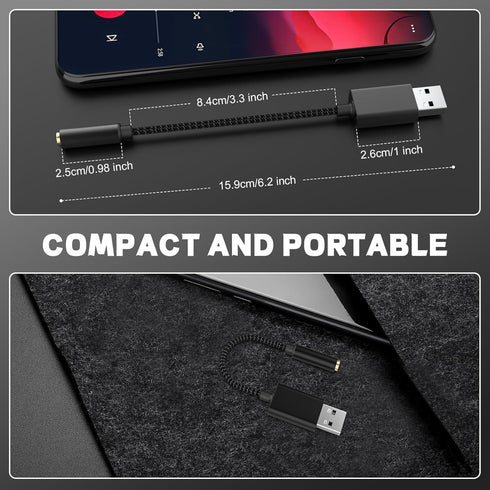 USB to 3.5mm Sound Card 2-in-1 Audio Adapter Cord for Astro A10 A40 Turtle Beach HyperX Cloud SteelSeries Sennheiser Razer & Other Gaming Smartpho...