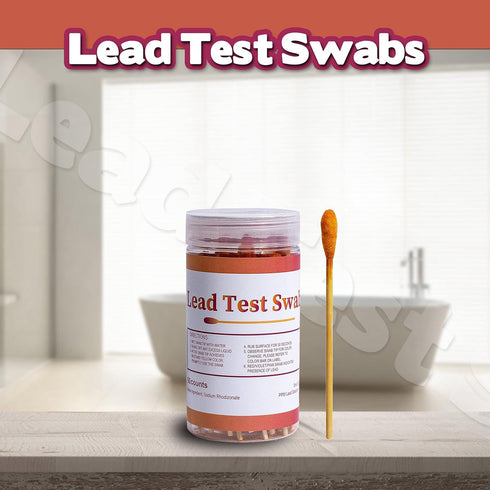 Lead Test Swab Kit (60 Rapid Home Testing Swabs) 30-Second Results. Dip in Water. Home Use for All Surfaces - Painted, Dishes, Toys, Jewelry, Meta...