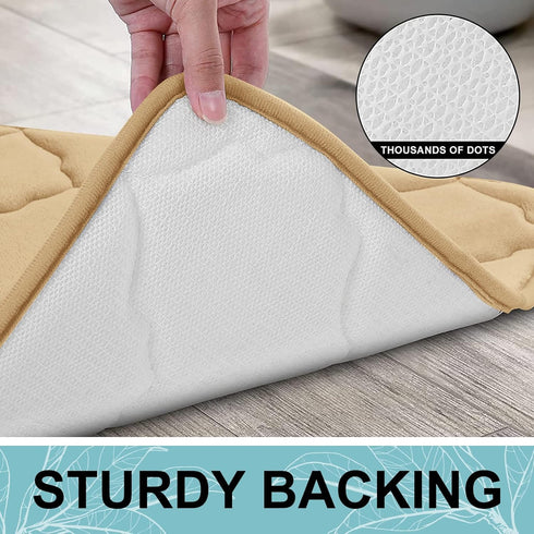 OLANLY Memory Foam Toilet Rugs U-Shaped 24x20, Ultra Soft and Absorbent Bathroom Rugs, Non-Slip Thick Toilet Bath Mat, Machine Wash Dry, Contour B...