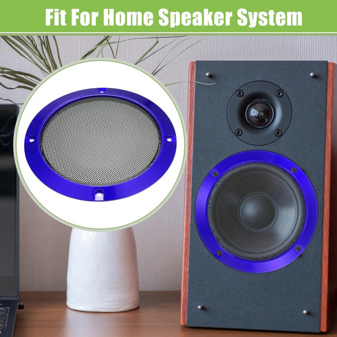 ACROPIX Universal 5" Car Speaker Grills Cover Mesh Round 5 Inch Audio Speaker Subwoofer Guard Protector Case with Mounting Screws Iron Blue - Pack...