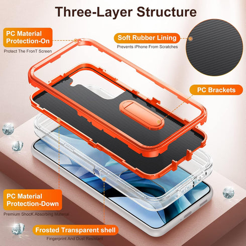 BaHaHoues for Samsung Galaxy S22 Case for Samsung S22 Phone Case with Built in Kickstand,Shockproof/Dustproof/Drop Proof Military Grade Protective...