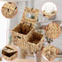 Sumnacon Square Woven Tissue Box Cover - Decorative Cube Wicker Tissue Box Holder with Side Organizer, Rustic Water Hyacinth Tissue Holder for Liv...