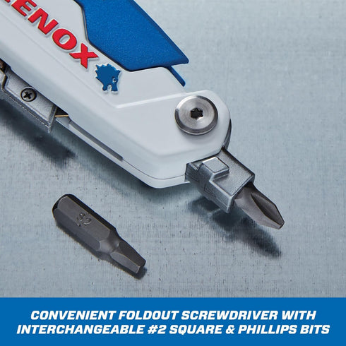 LENOX Utility Knife with 3 Bi-Metal Blades, Retractable, Foldable and Portable, Blade Storage (LXHT10601)...