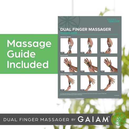 Gaiam Finger Massager Dual-Sided Hand Massage Roller Tool for Circulation, Stress, Arthritis and Hand Pain Relief...