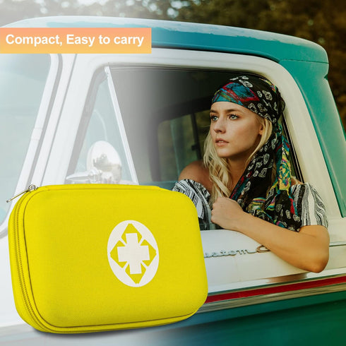 Car-Home Survival First-Aid Kit Emergency-Kit - Yellow 273Piece Equipment Travel Supplies First Aid Set Home Essentials Camping Hiking YIDERBO...