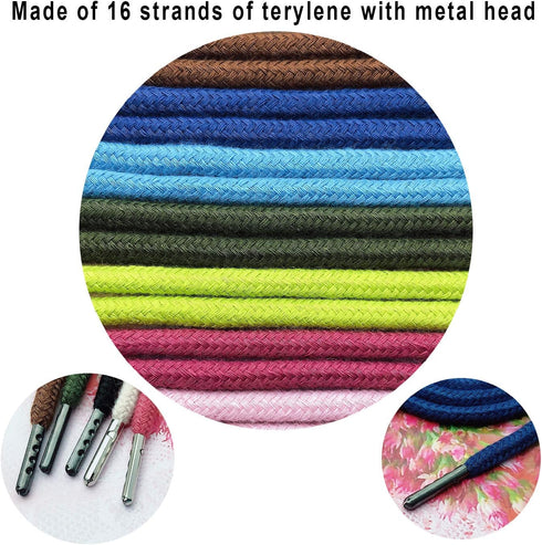 Luckkyme 30 Pack Replacement Drawstrings Drawcords for Pants Sweatpants Hoodies Scrubs Jackets Shorts, with 3 Pieces Drawstring Threader Tool 53" ...