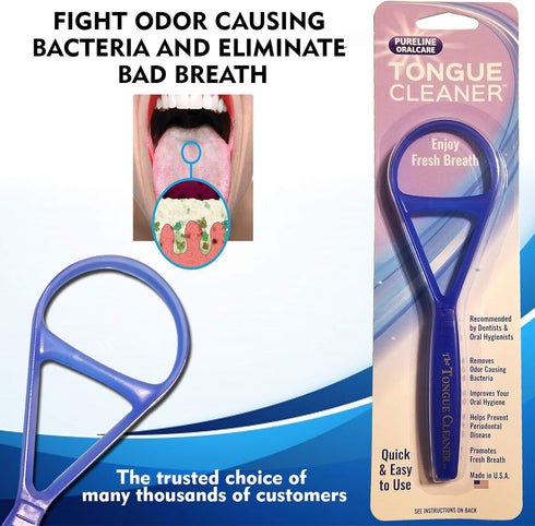Tongue Scraper Cleaner - the Tongue Cleaner - End Bad Breath and Freshens Breath - Eliminate Bad Breath - Bad Breath Treatment (Color May Vary)...